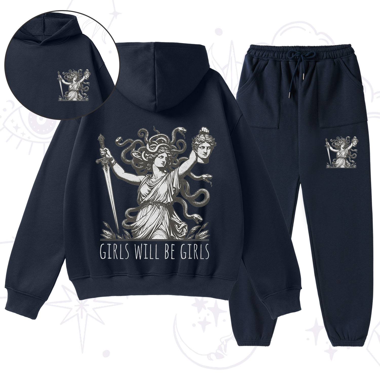 Purplehecate Girls Will Be Girls Medusa Fleece Hoodie Suit