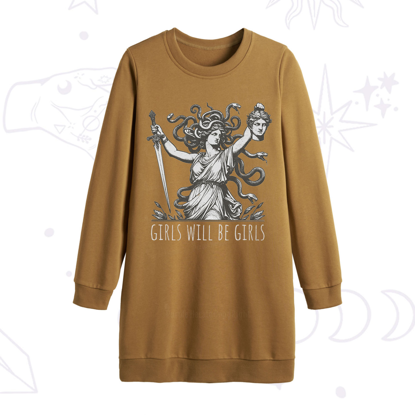 Purplehecate Girls Will Be Girls Medusa Sweatshirt Dress