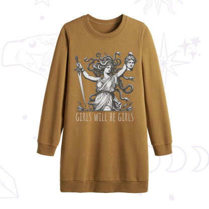 Purplehecate Girls Will Be Girls Medusa Sweatshirt Dress
