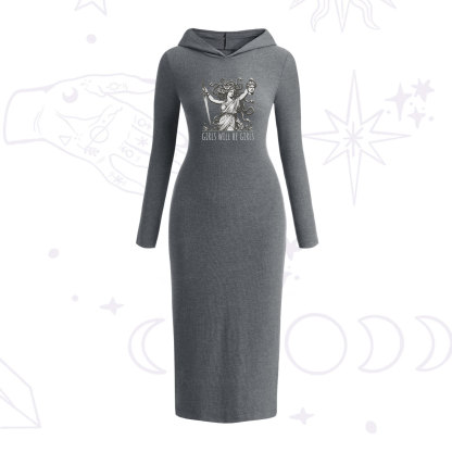 Purplehecate Girls Will Be Girls Medusa Hooded Knit Dress
