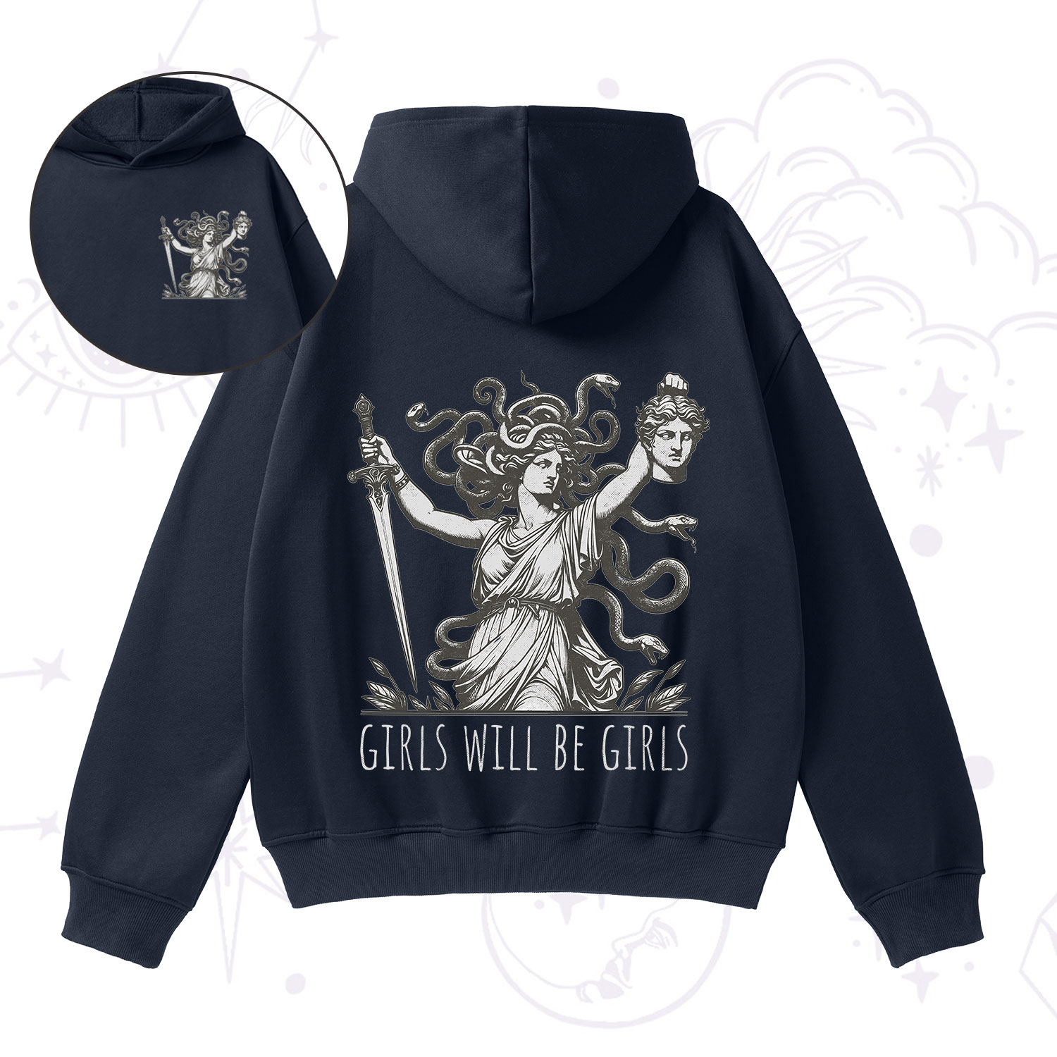 Purplehecate Girls Will Be Girls Medusa Fleece Hoodie Suit