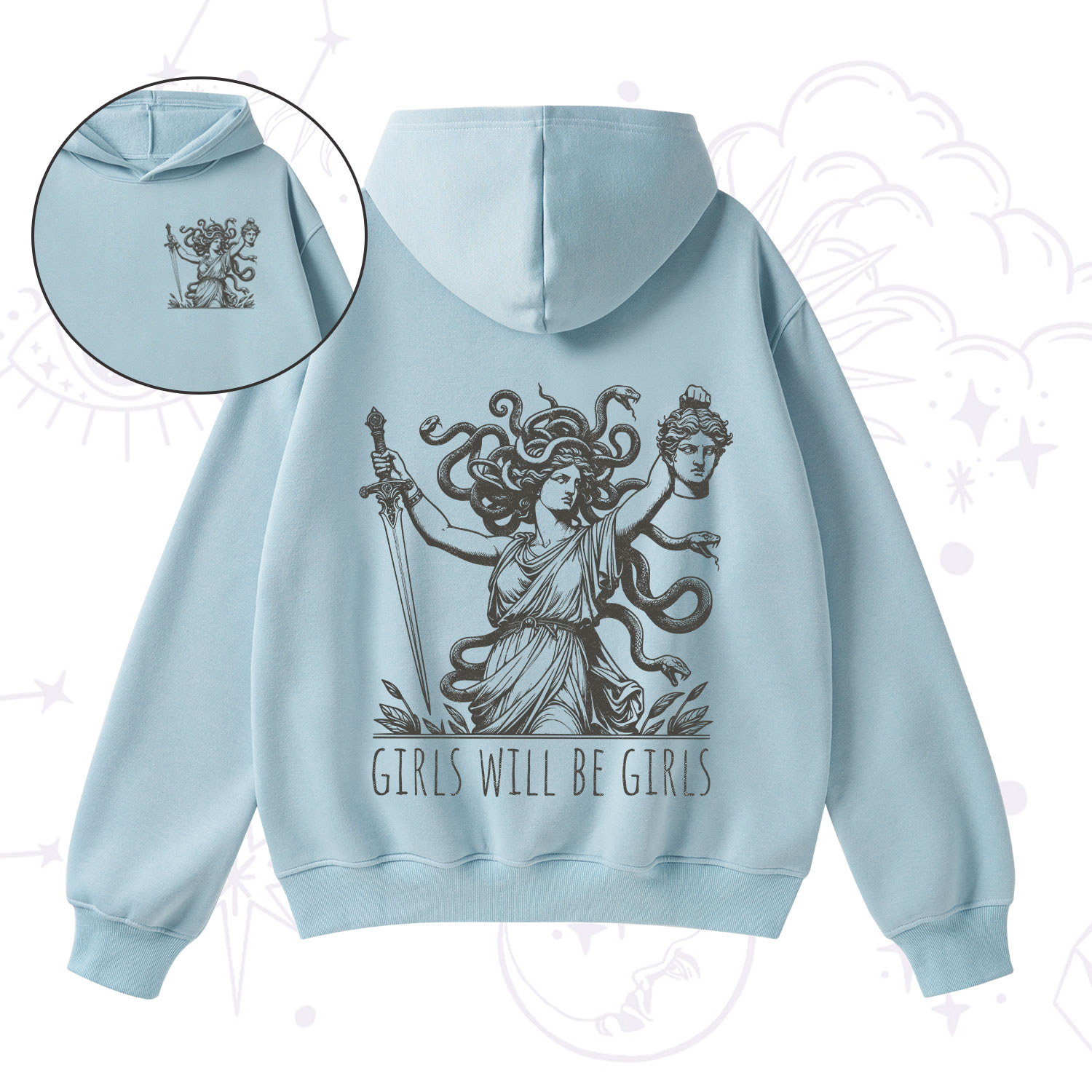 Purplehecate Girls Will Be Girls Medusa Fleece Hoodie Suit