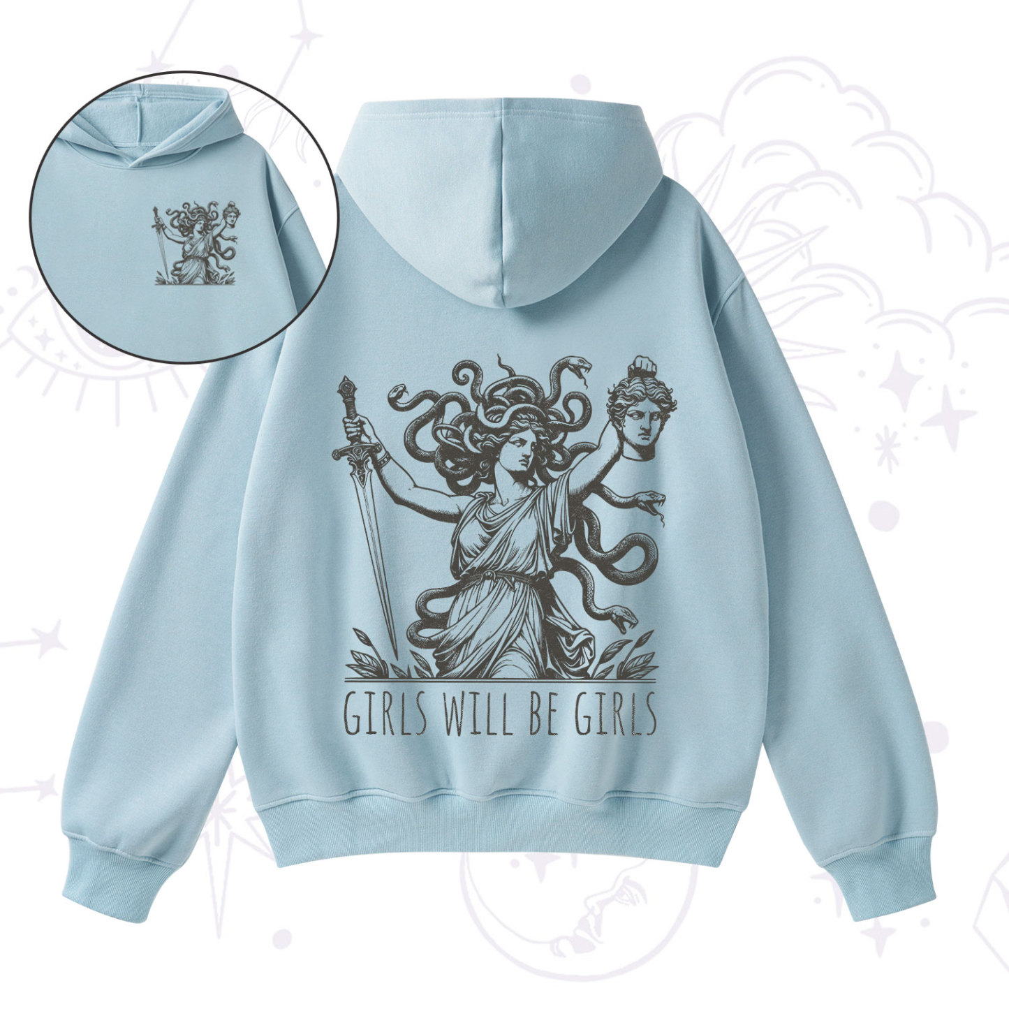 Purplehecate Girls Will Be Girls Medusa Fleece Hoodie Suit