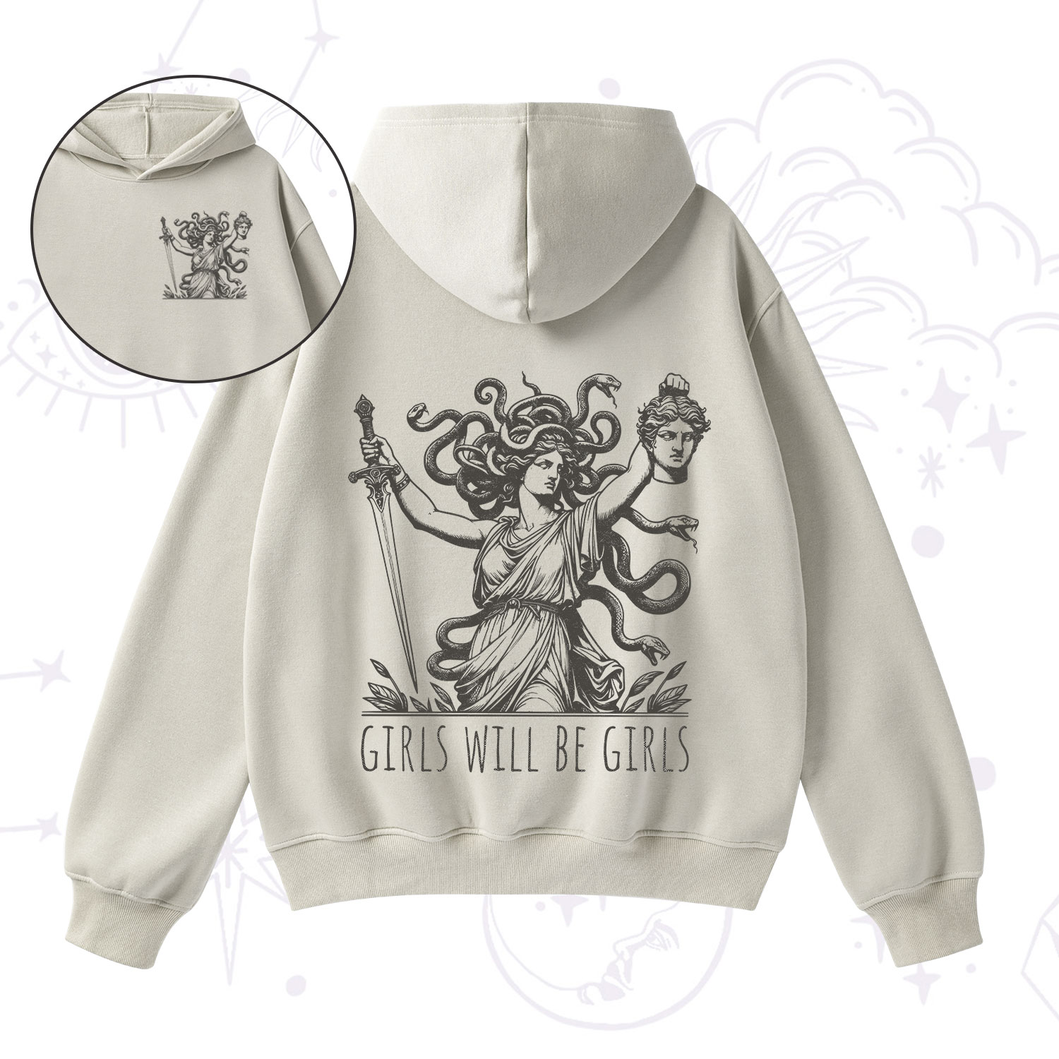 Purplehecate Girls Will Be Girls Medusa Fleece Hoodie Suit