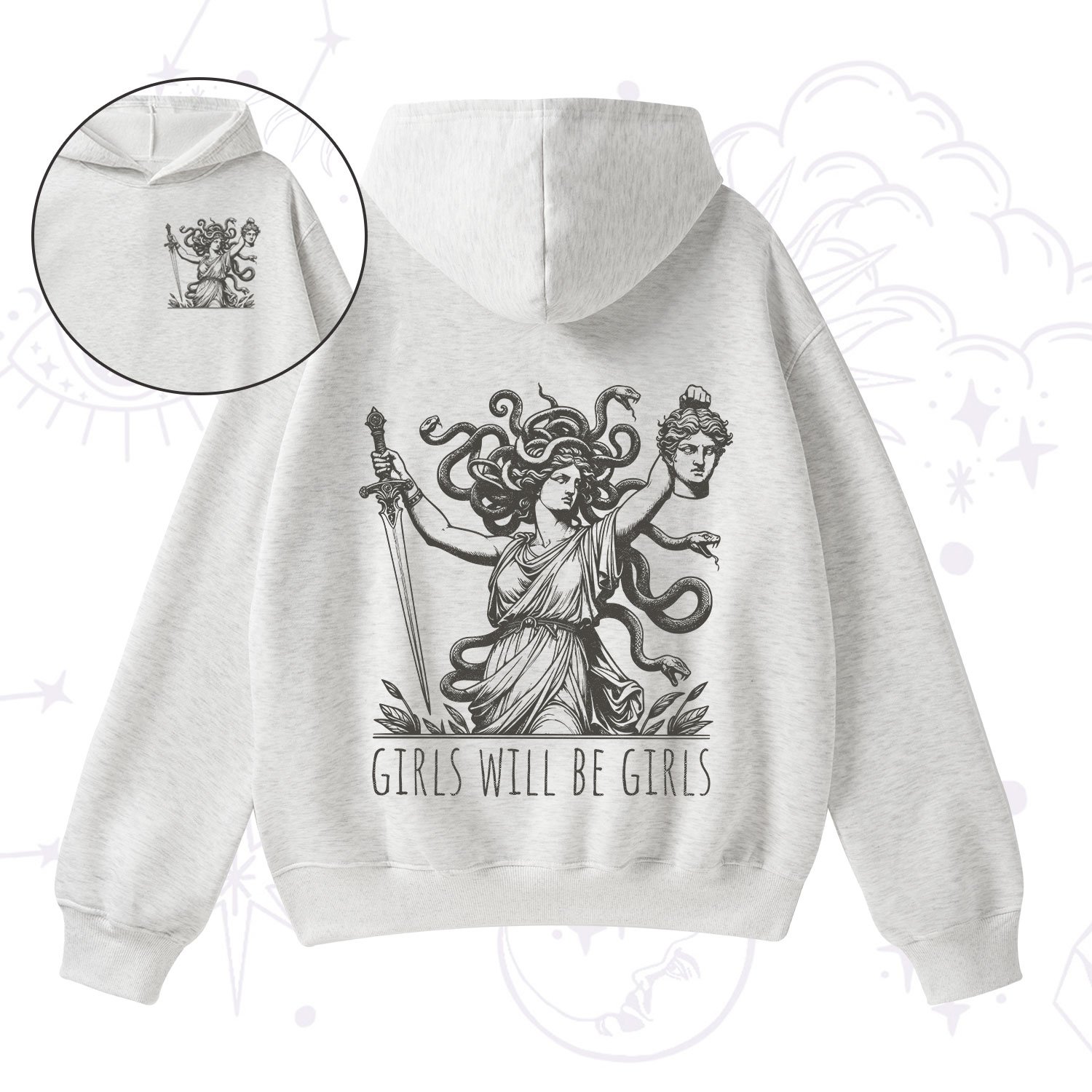 Purplehecate Girls Will Be Girls Medusa Fleece Hoodie Suit