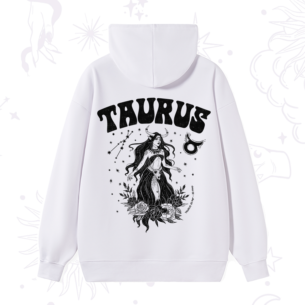 Purplehecate Taurus Zodiac Glyphs Hoodie