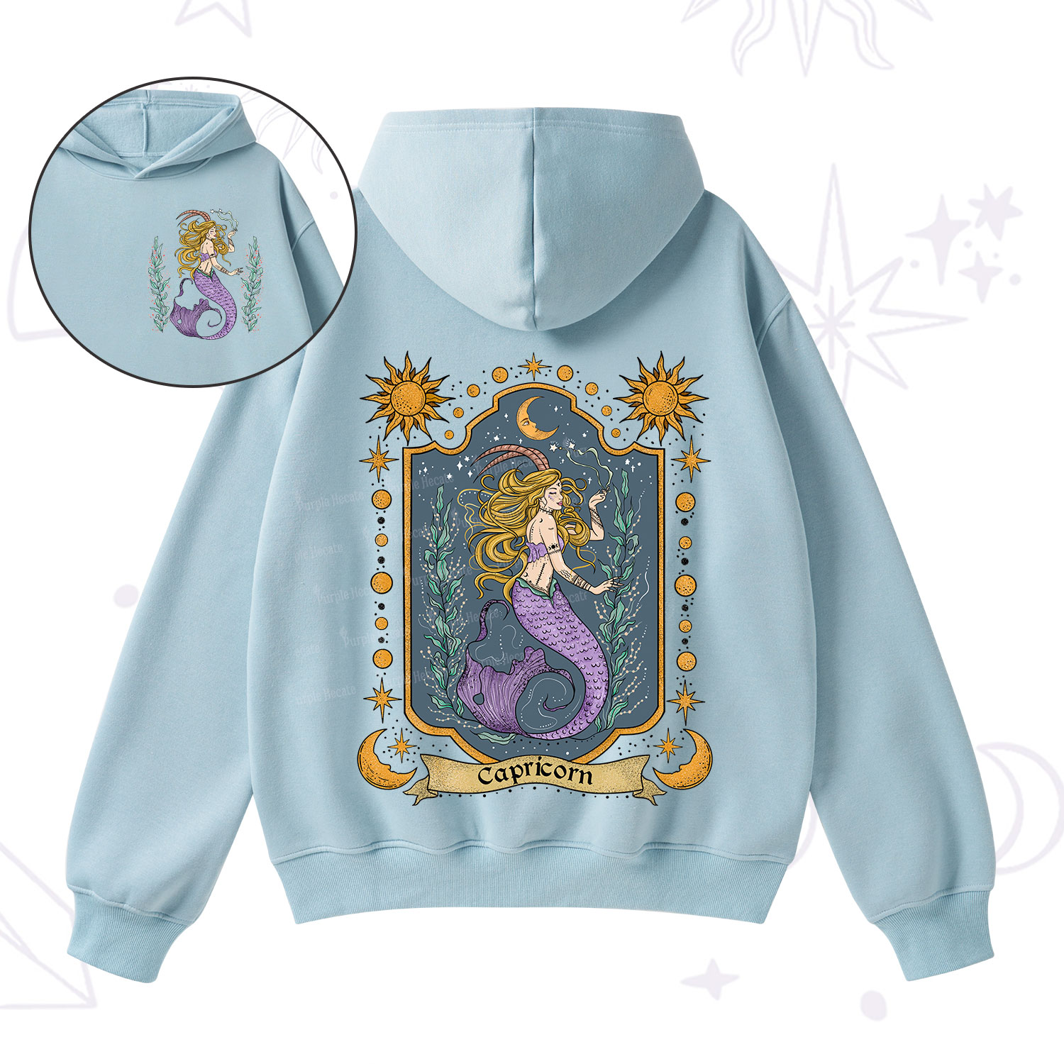 Purplehecate Capricorn Zodiac Fleece Hoodie Suit