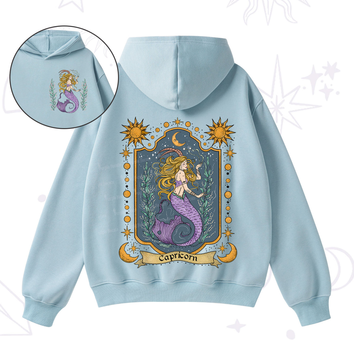 Purplehecate Capricorn Zodiac Fleece Hoodie Suit