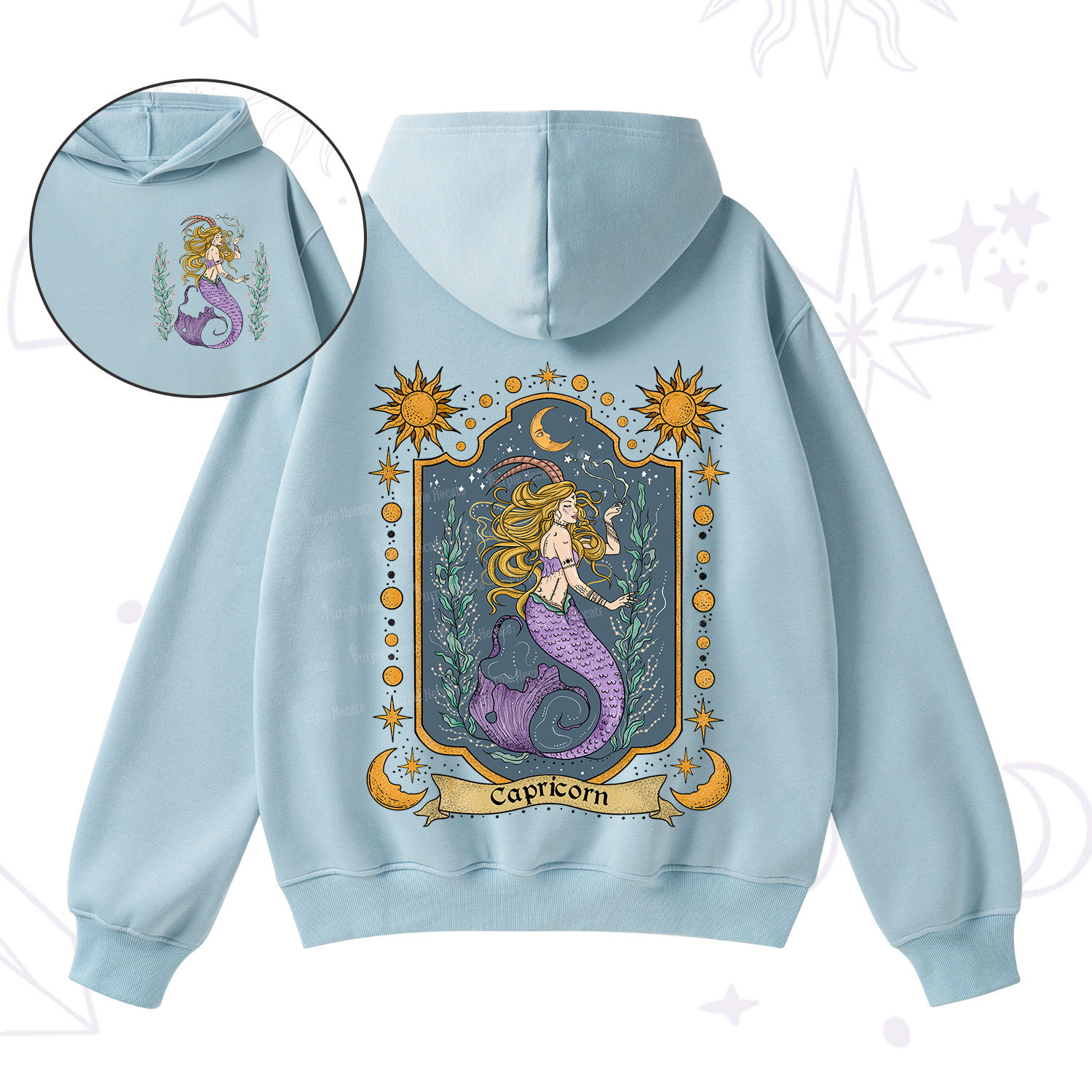 Purplehecate Capricorn Zodiac Fleece Hoodie Suit