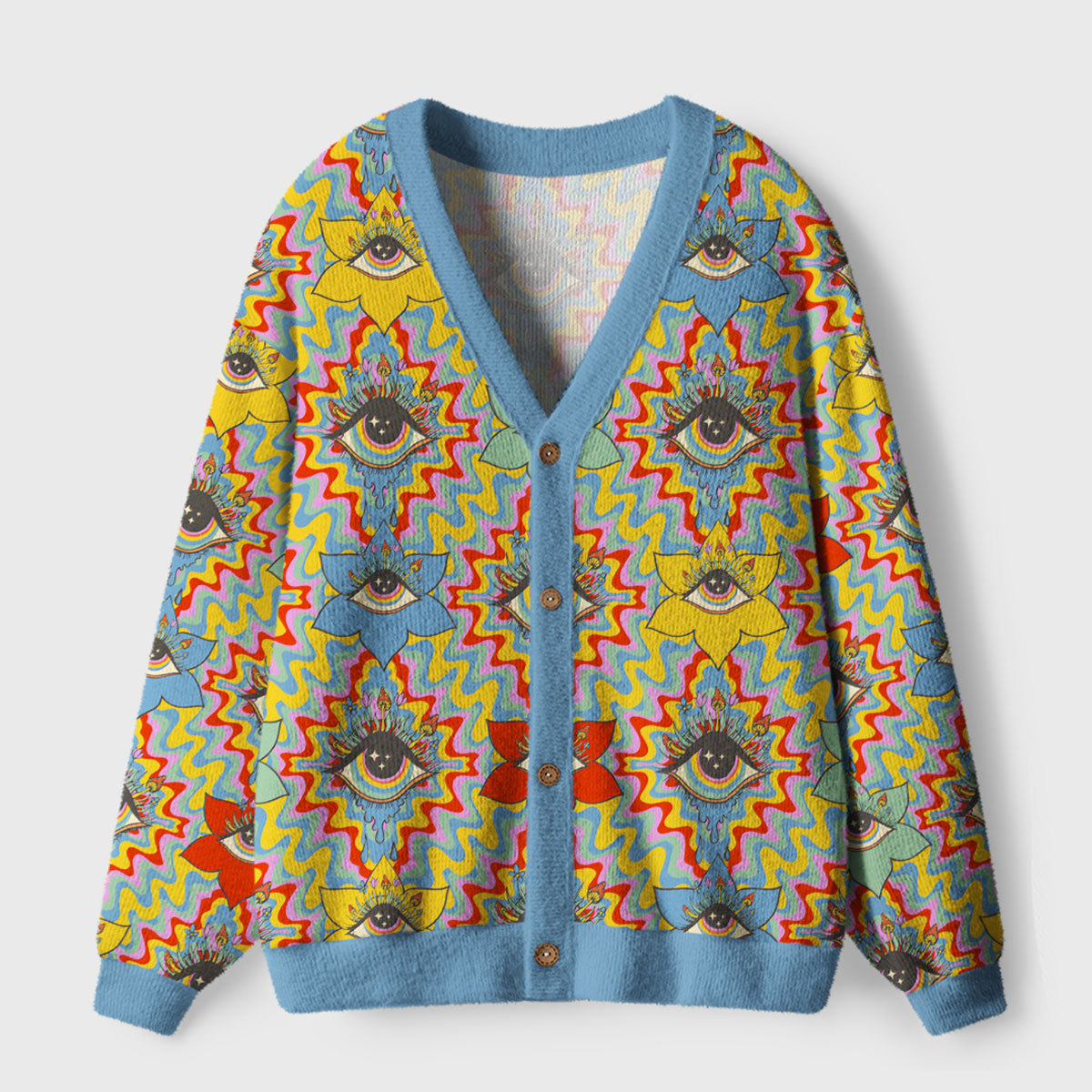 Purplehecate Occult Chromatic Ocular Ugly Cardigan Sweaters