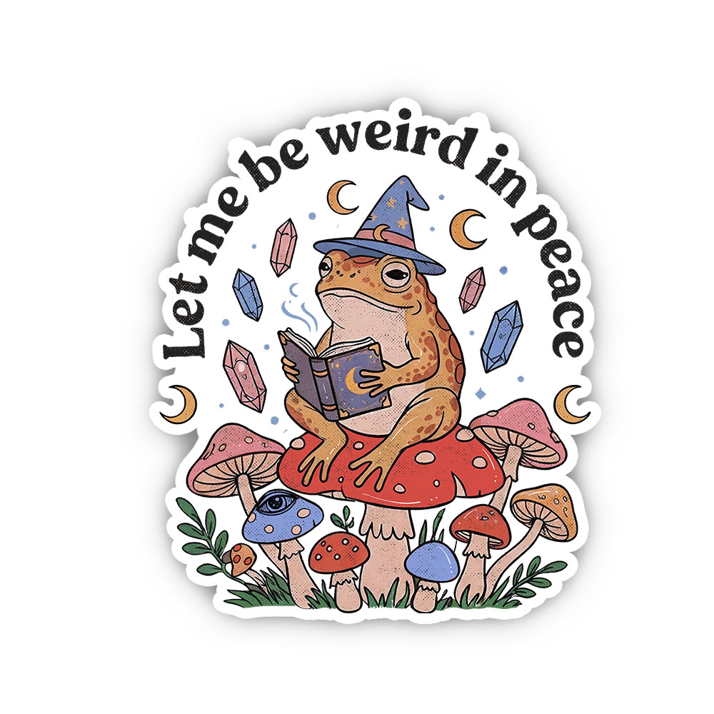 Purplehecate Let Me Be Weird in Peace Frog Sticker