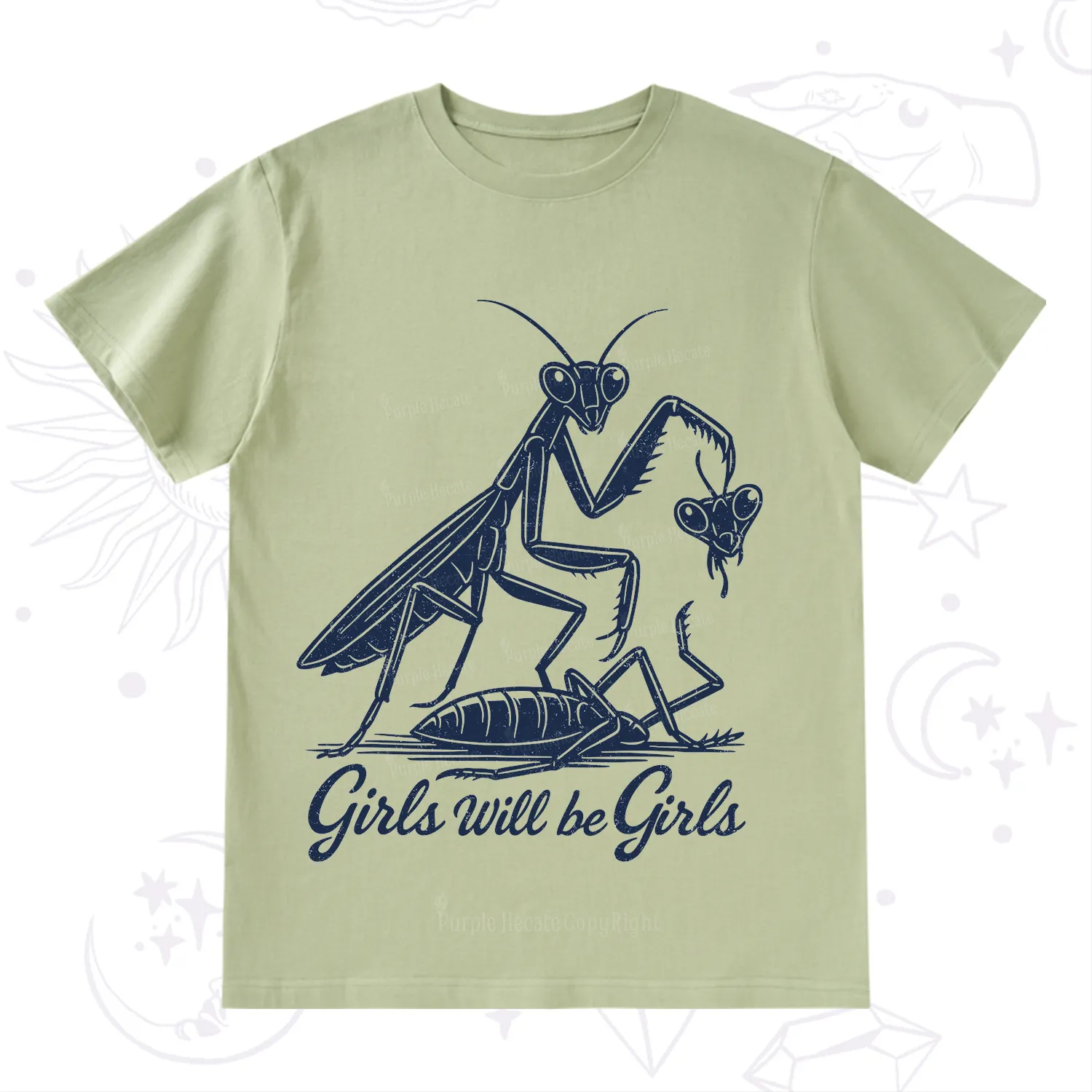 Purplehecate Girls Will Be Girls Praying Mantis T-Shirt