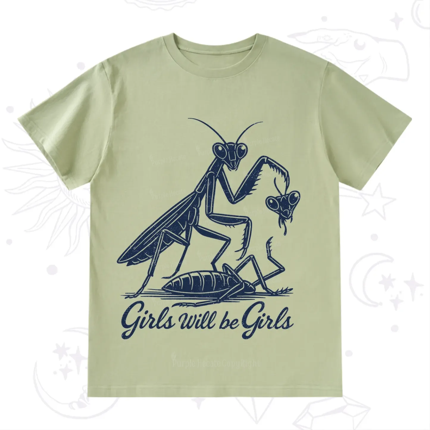 Purplehecate Girls Will Be Girls Praying Mantis T-Shirt