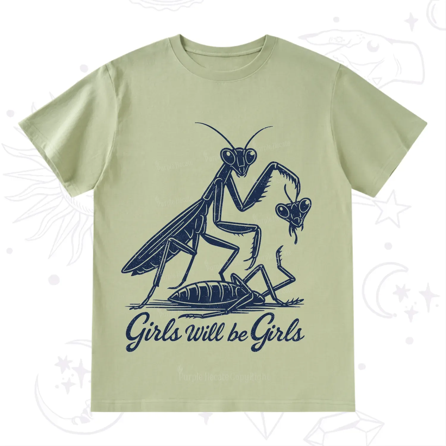 Purplehecate Girls Will Be Girls Praying Mantis T-Shirt