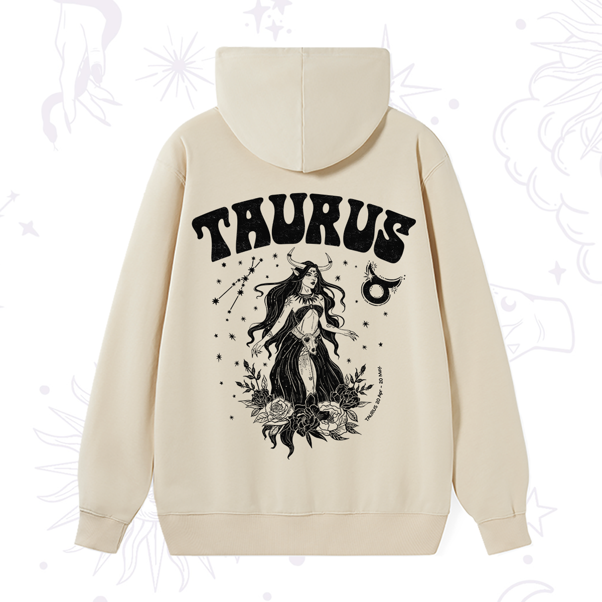 Purplehecate Taurus Zodiac Glyphs Hoodie