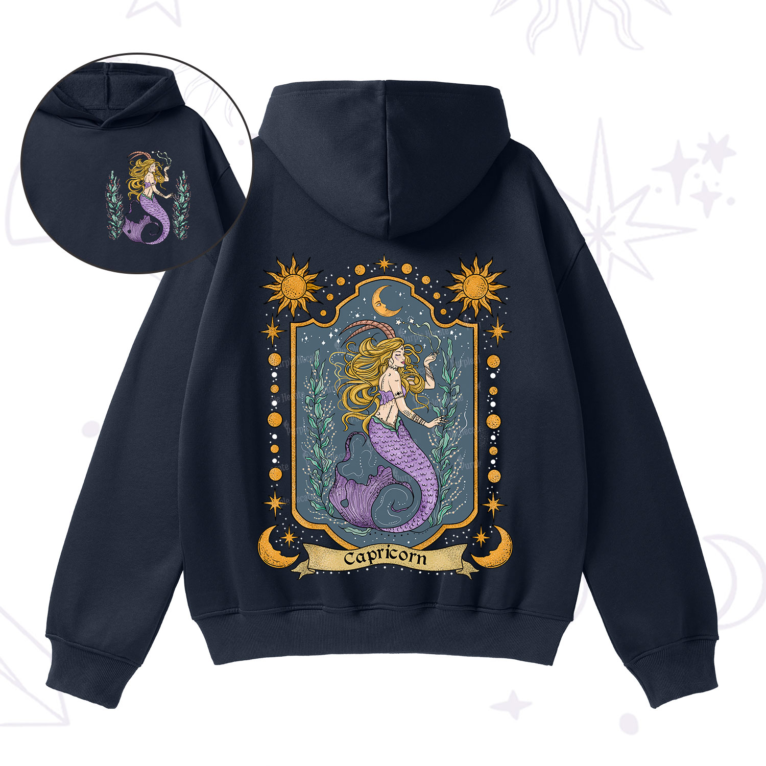 Purplehecate Capricorn Zodiac Fleece Hoodie Suit