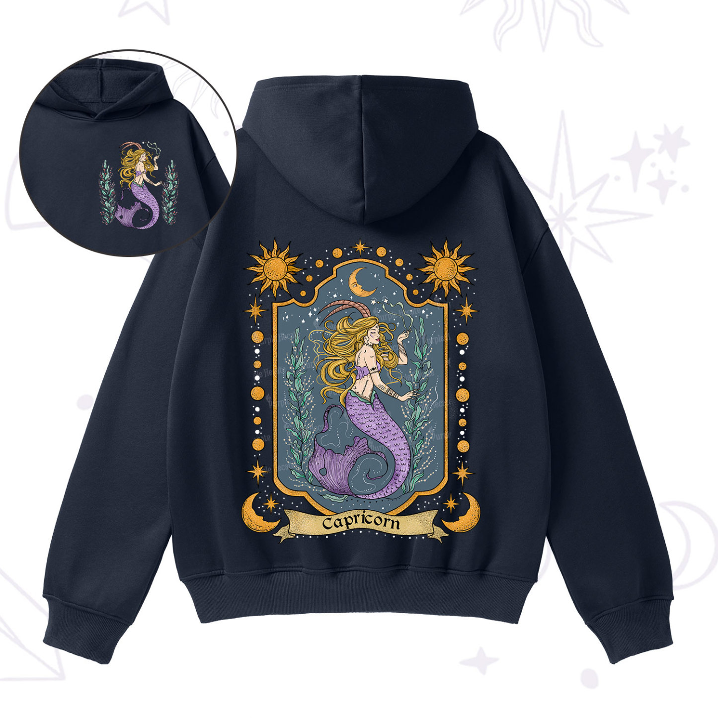 Purplehecate Capricorn Zodiac Fleece Hoodie Suit