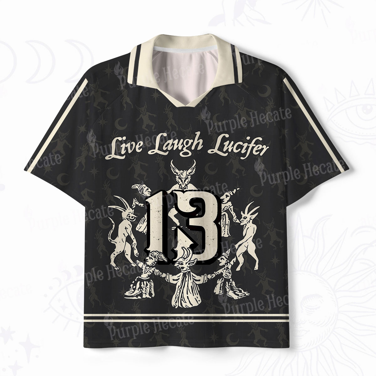Purplehecate Live Laugh Lucifer With Wicked Delight Polo Collar Unisex Jersey