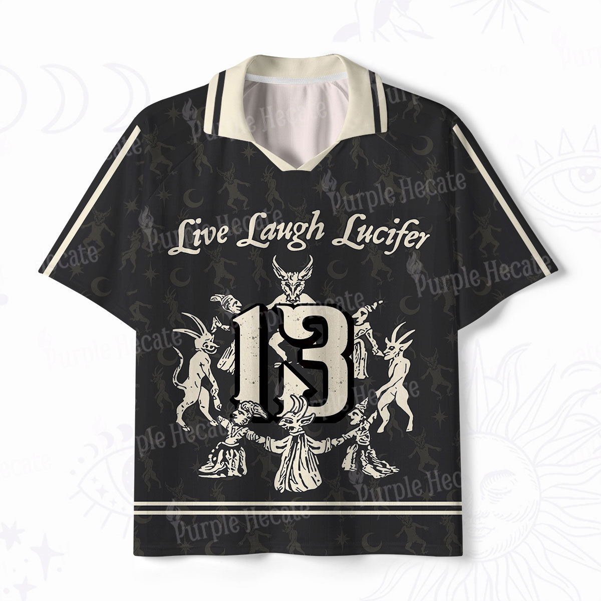 Purplehecate Live Laugh Lucifer With Wicked Delight Polo Collar Unisex Jersey