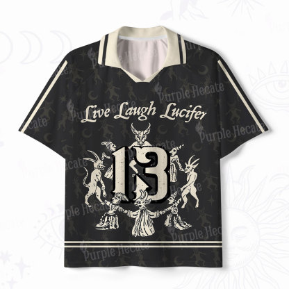 Purplehecate Live Laugh Lucifer With Wicked Delight Polo Collar Unisex Jersey