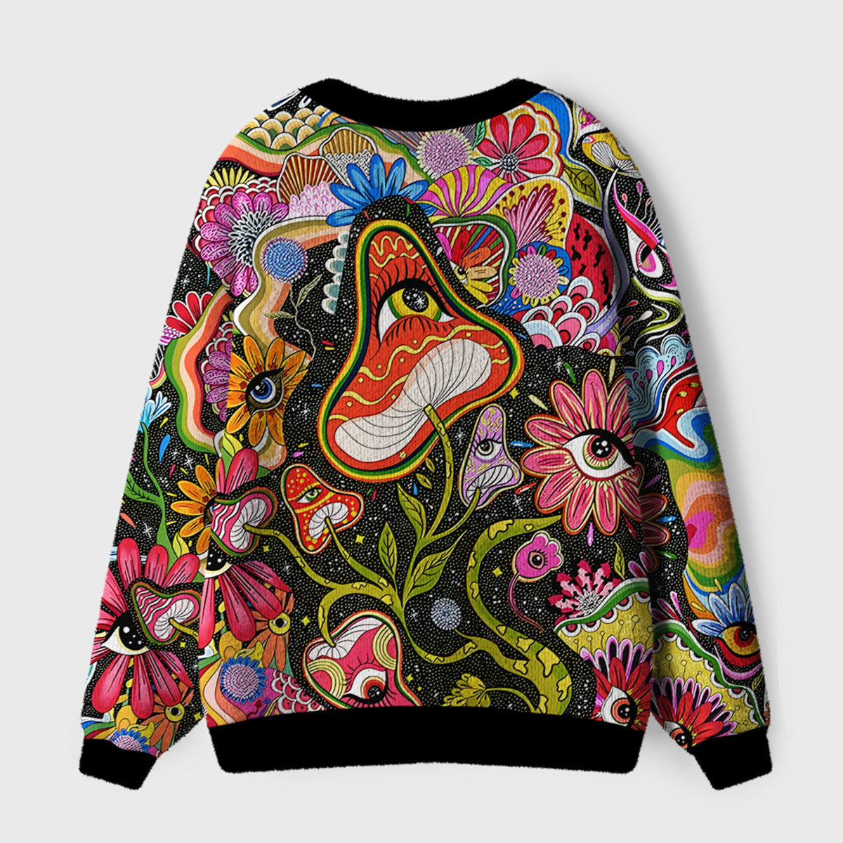 Purplehecate Psychedelic Floral Ocular Ugly Cardigan Sweaters