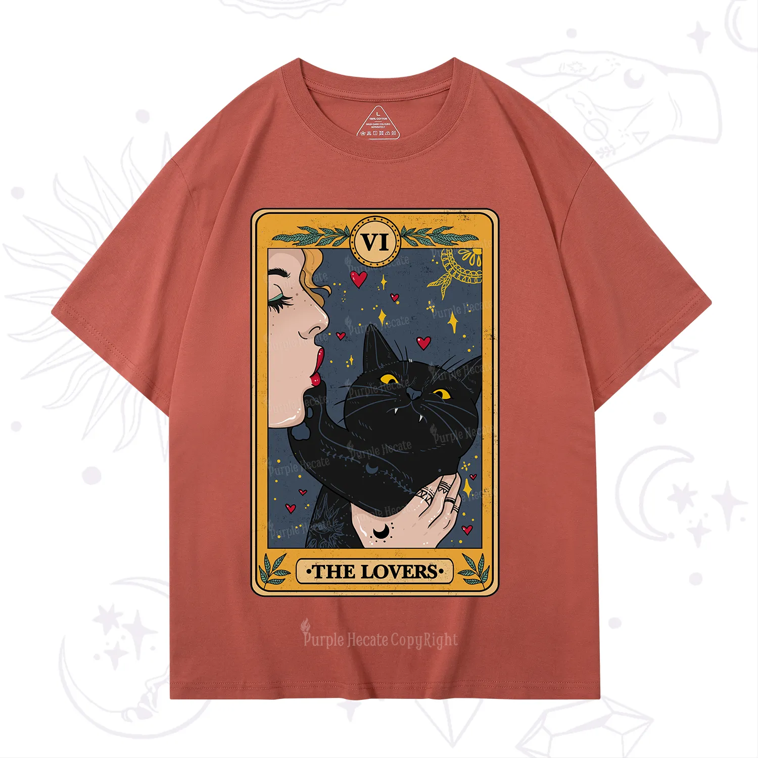 Purplehecate The Lovers Cat Tarot T-Shirt