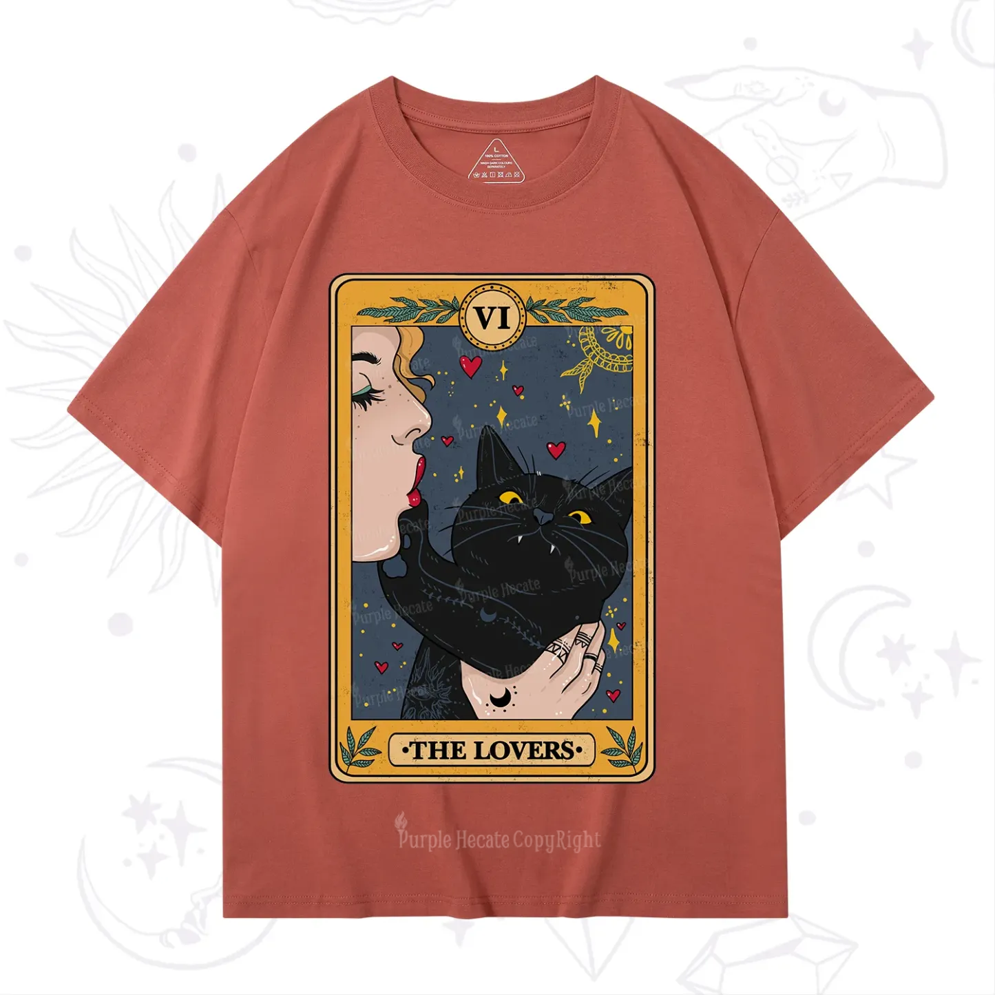 Purplehecate The Lovers Cat Tarot T-Shirt