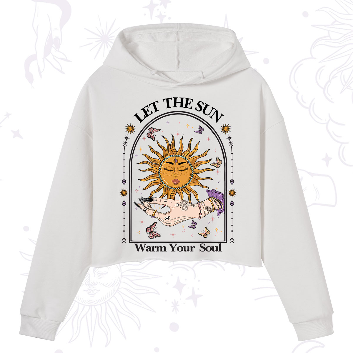Purplehecate Let The Sun Warm Your Soul Crop Hoodie
