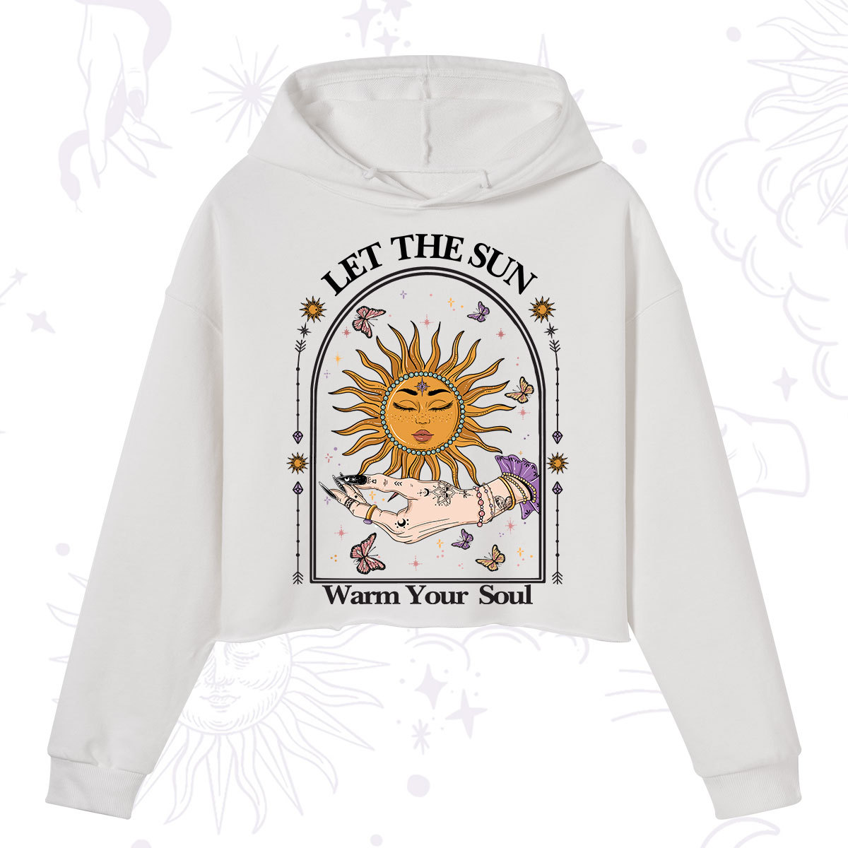 Purplehecate Let The Sun Warm Your Soul Crop Hoodie