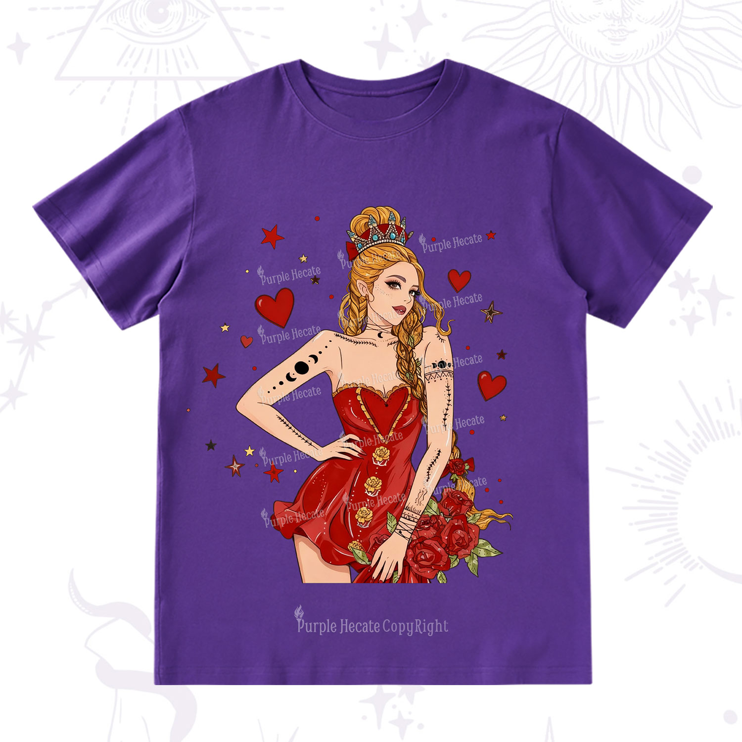 Purplehecate Eternal Bloom Heart Queen Valentine T-Shirt