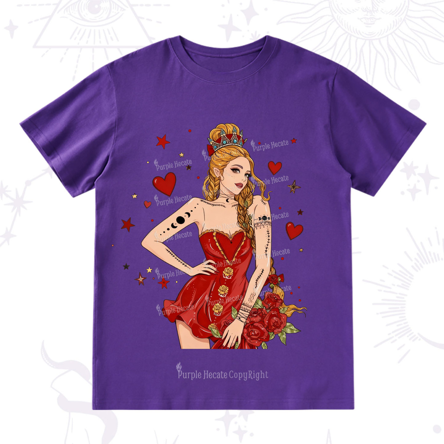 Purplehecate Eternal Bloom Heart Queen Valentine T-Shirt