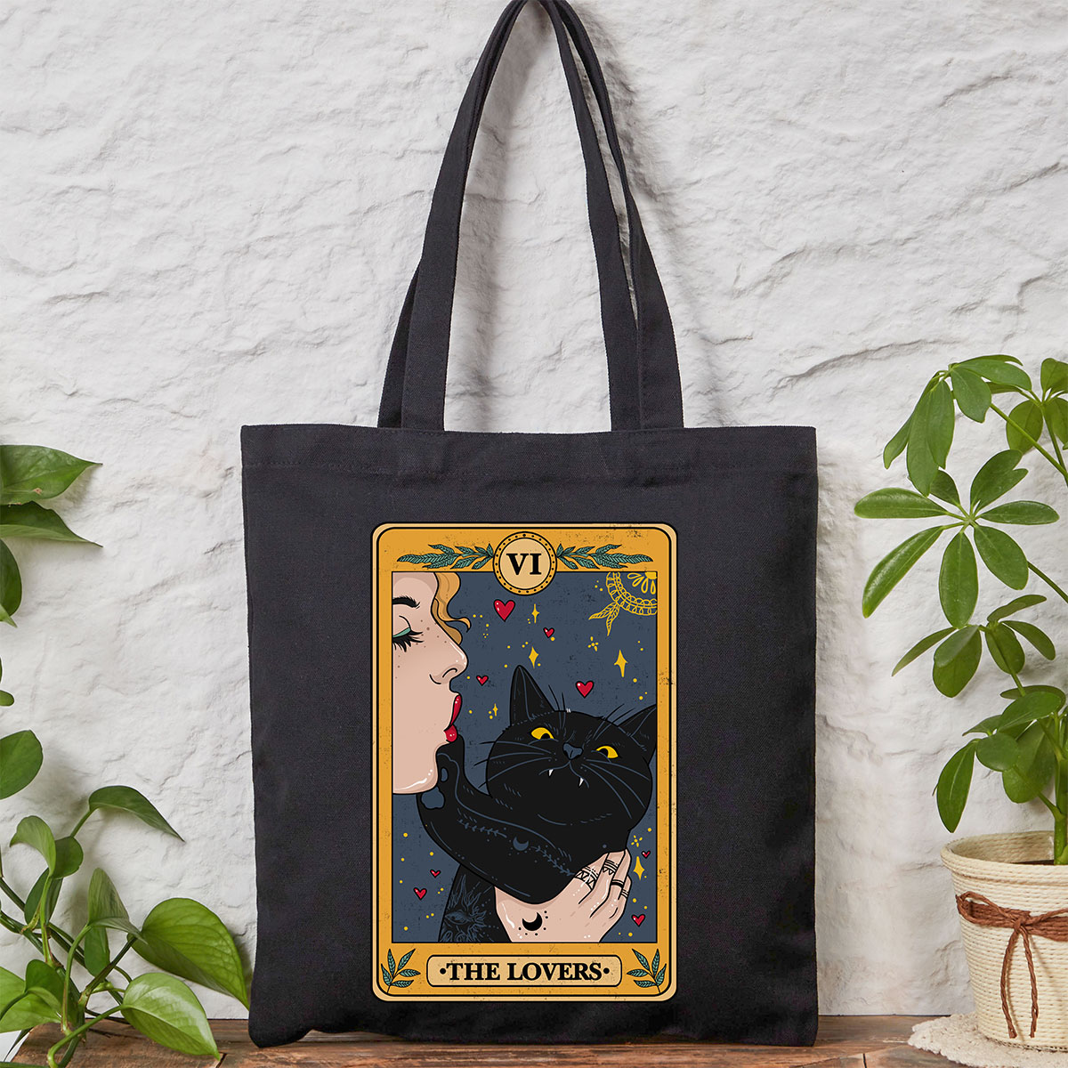 Purplehecate The Lovers Cat Tarot Tote Bag