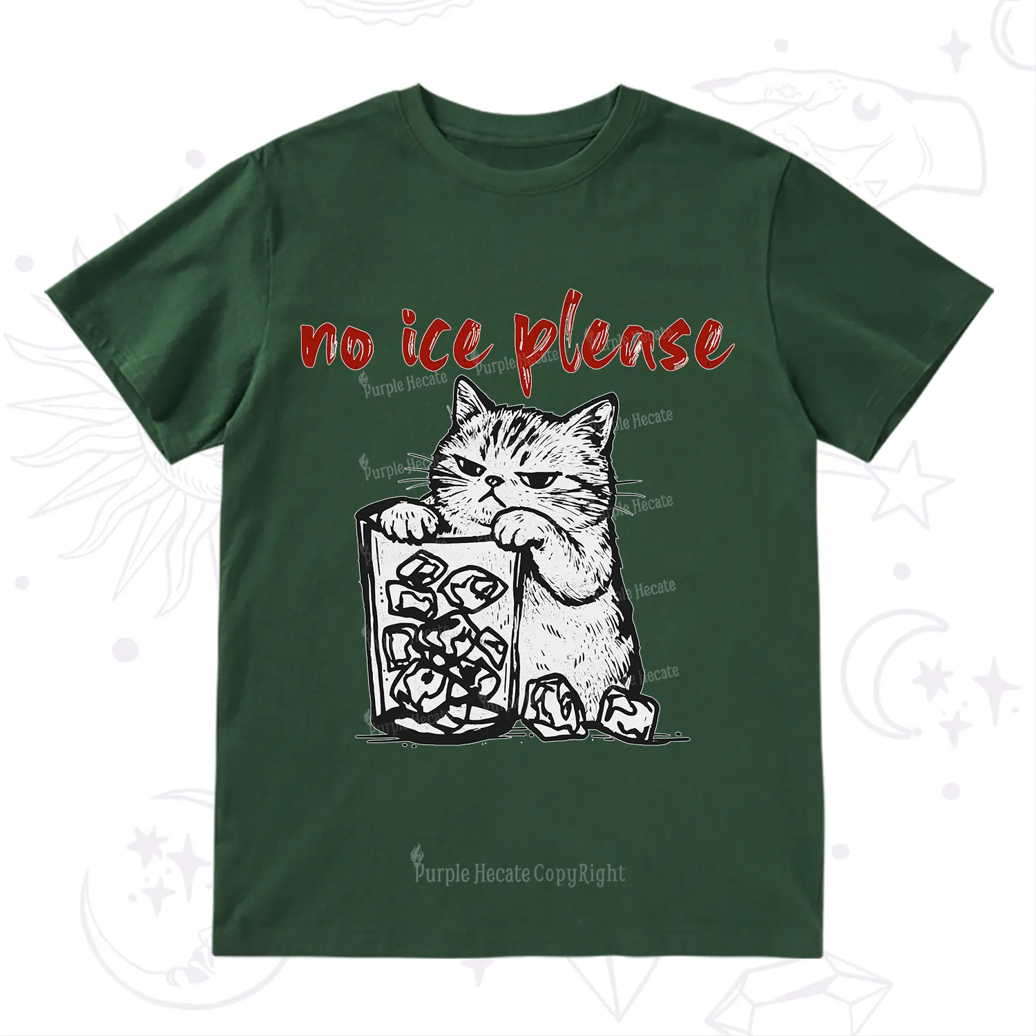 Purplehecate No Ice Please Cat T-Shirt