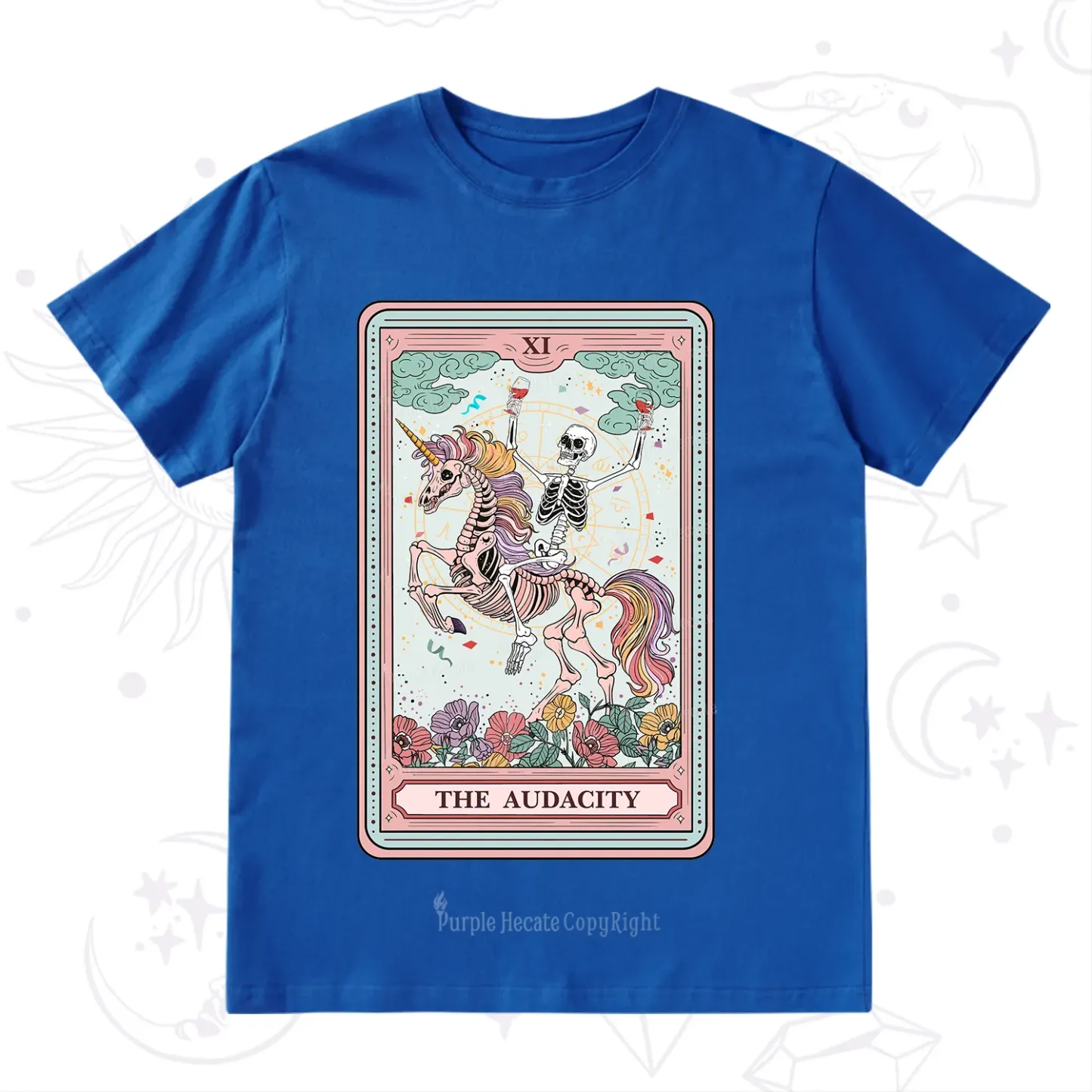 Purplehecate The Funny Skeleton Audacity Tarot T-Shirt
