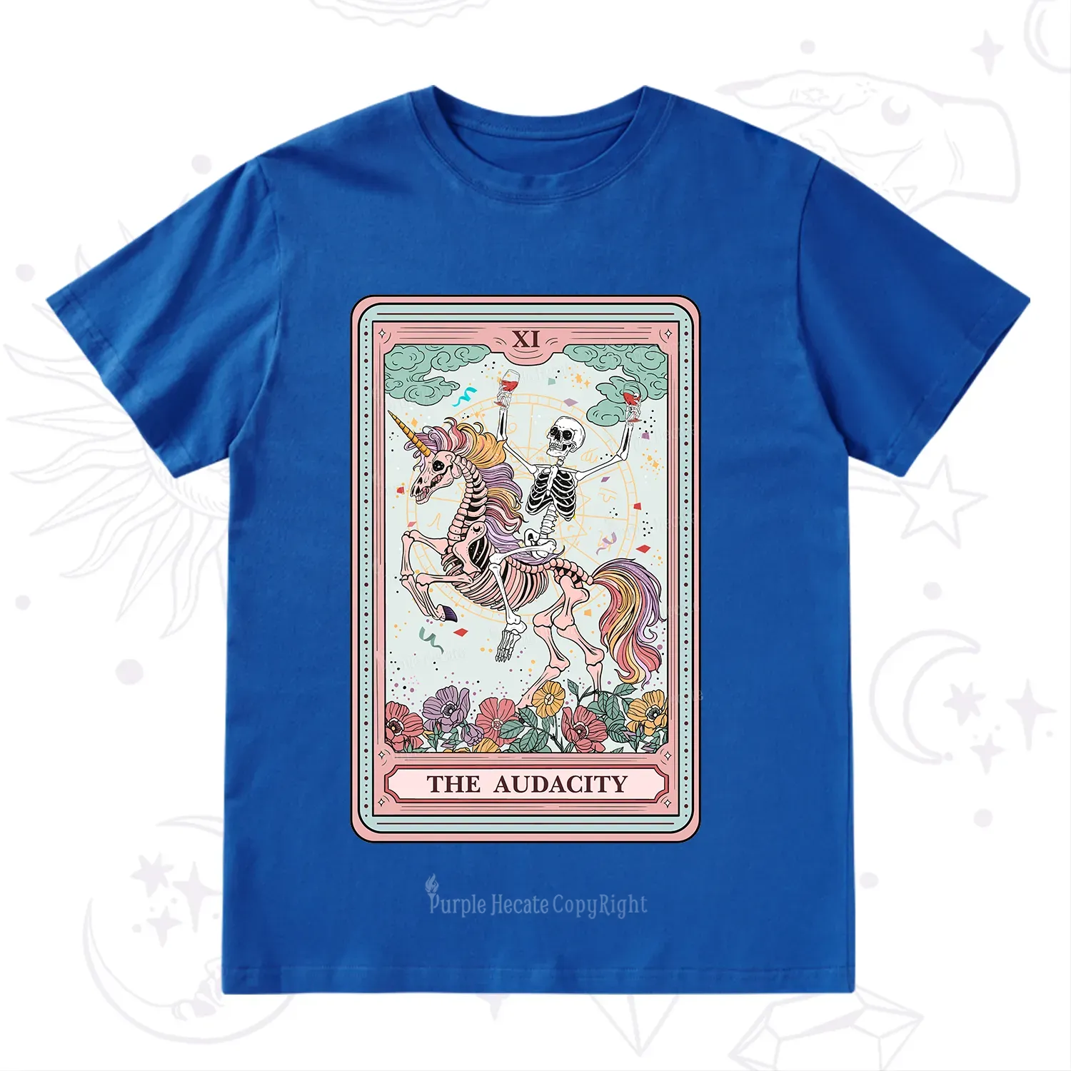 Purplehecate The Funny Skeleton Audacity Tarot T-Shirt