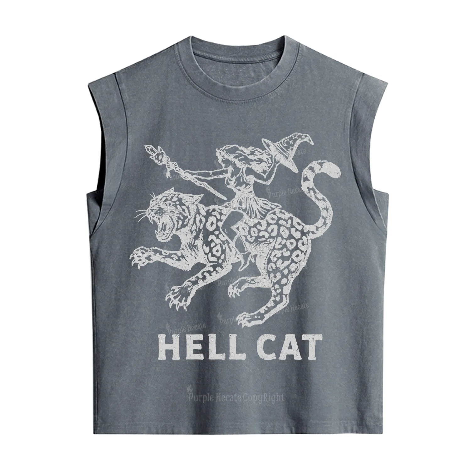 Purplehecate Hex Girl Hell Cat Vintage Washed Tank