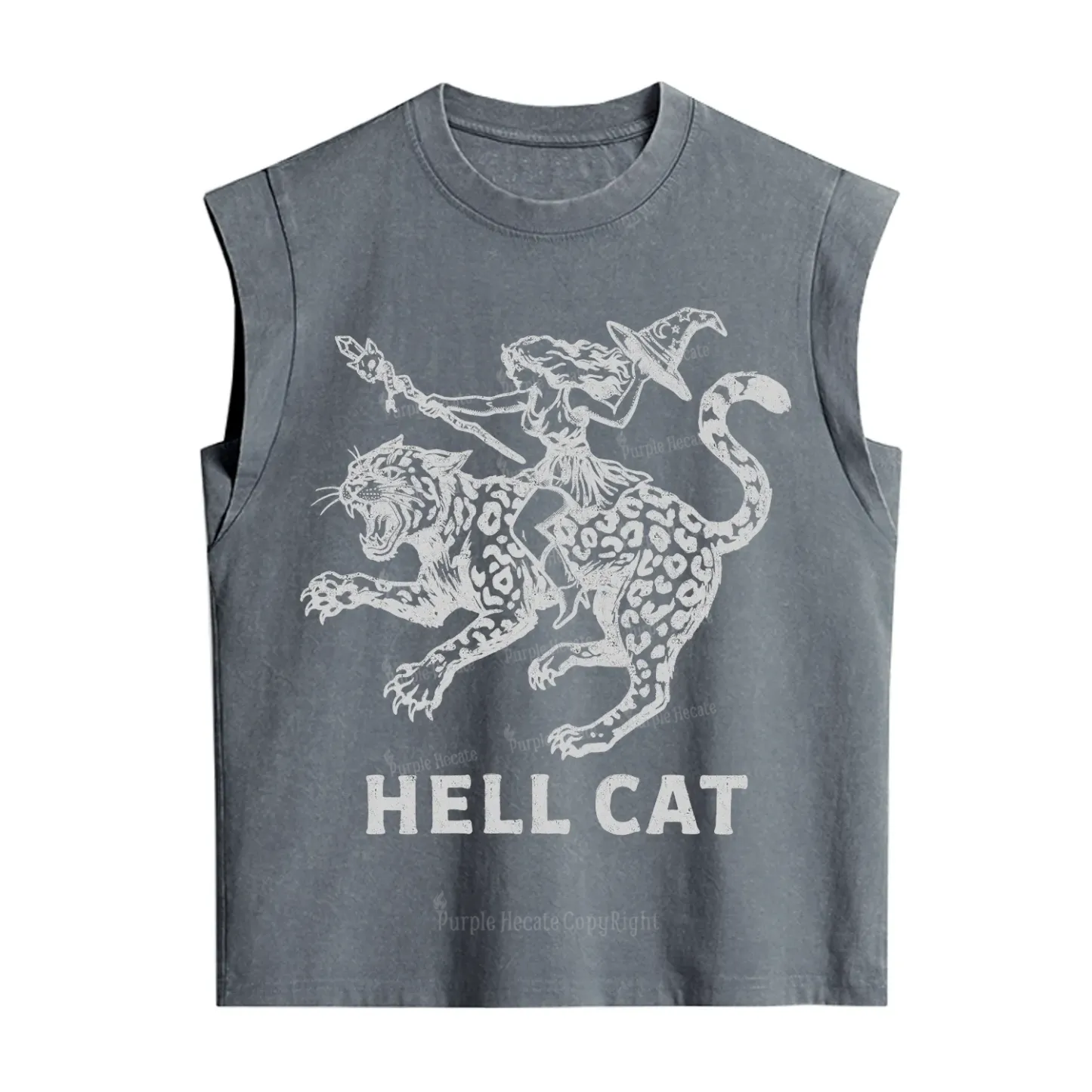 Purplehecate Hex Girl Hell Cat Vintage Washed Tank