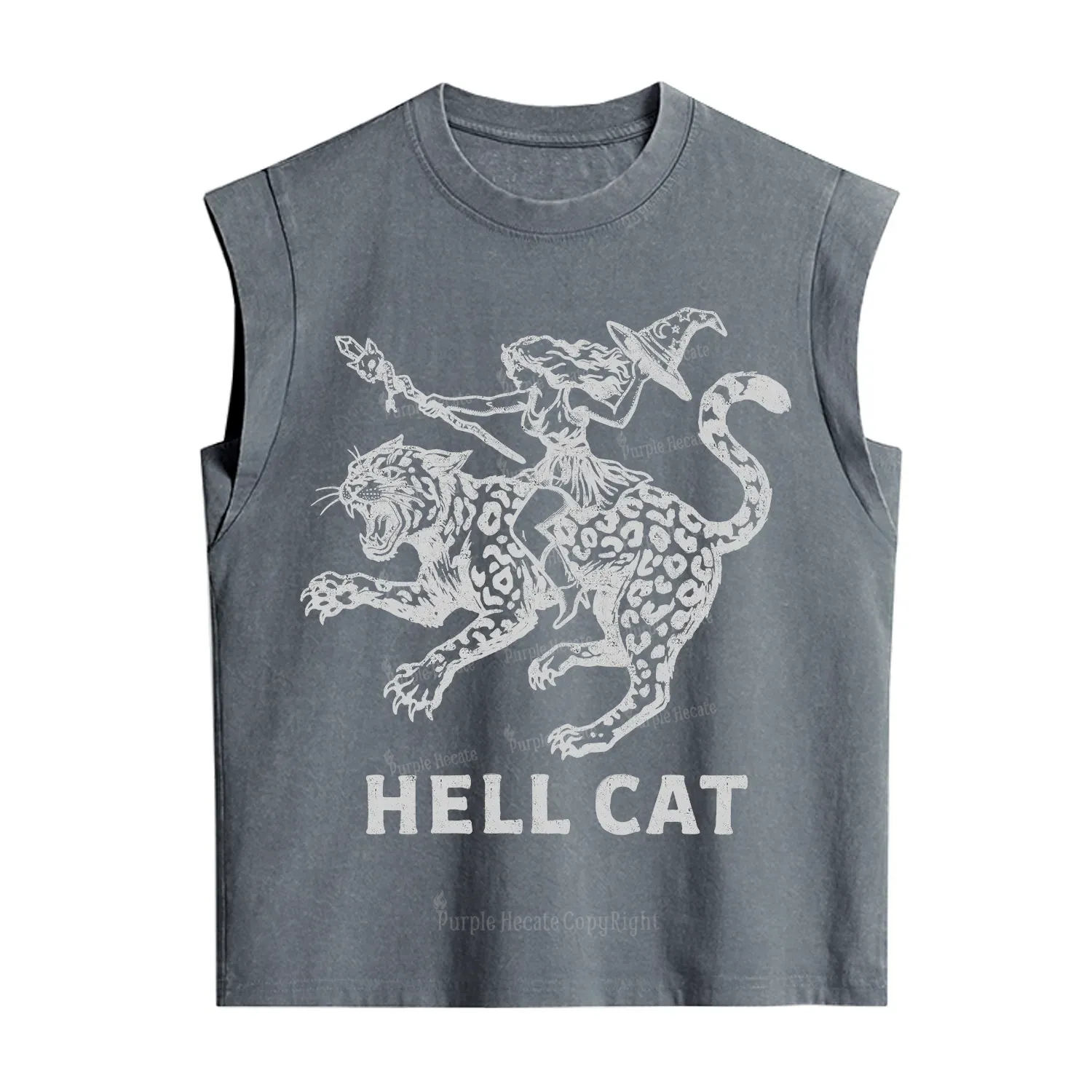 Purplehecate Hex Girl Hell Cat Vintage Washed Tank