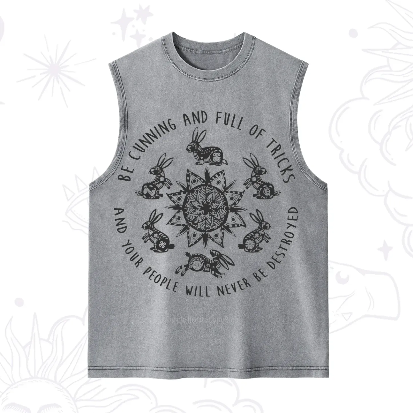 Purplehecate Cunning Rabbit Protection Spell Washed Tank