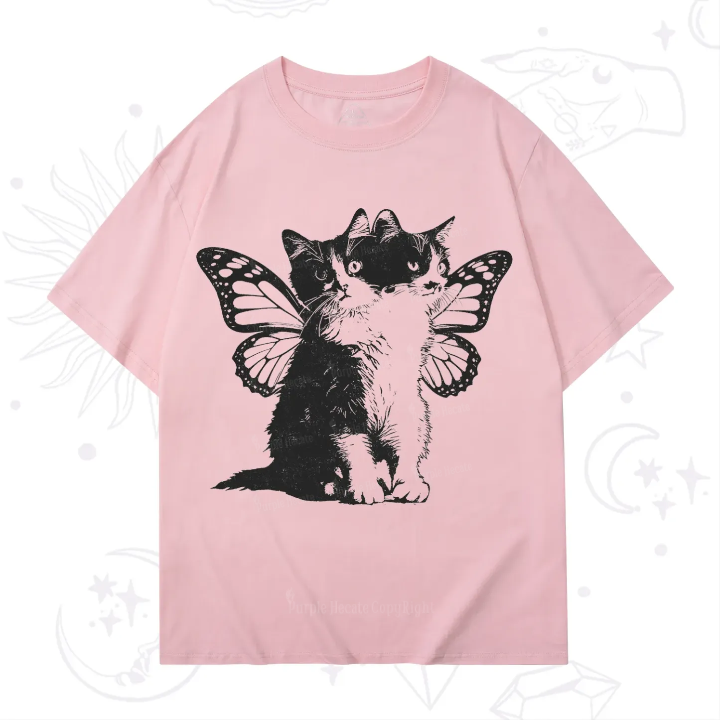 Purplehecate Mystery Butterfly Cat T-Shirt