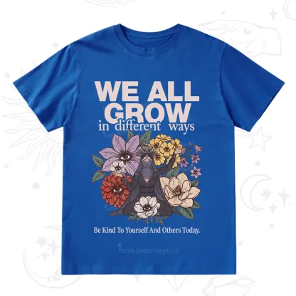 Purplehecate We All Grow Different Ways Floral T-Shirt