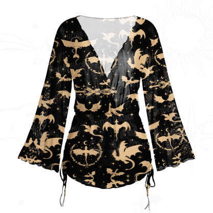 Purplehecate Fantasy Dragon Allover Mesh Cover Up Dress