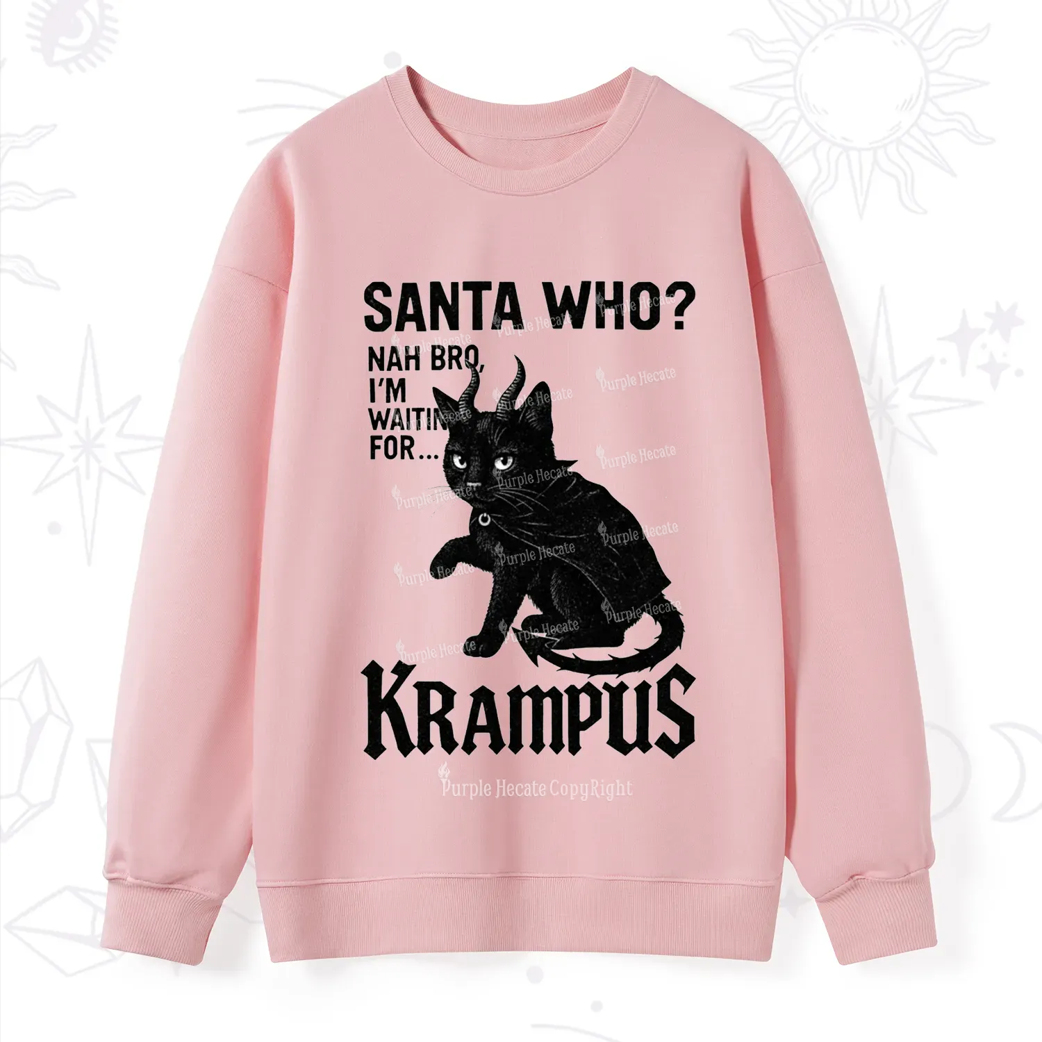 Purplehecate Santa Who? Nah Bro I'm Waiting for Krampus Christmas Sweatshirt
