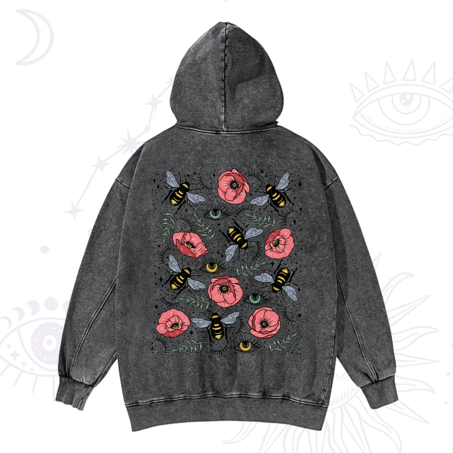 Purplehecate The Bee's Knees Washed Hoodie