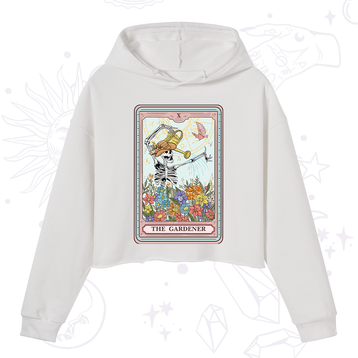 Purplehecate The Gardener Tarot Card Crop Hoodie