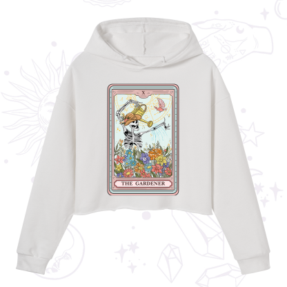 Purplehecate The Gardener Tarot Card Crop Hoodie