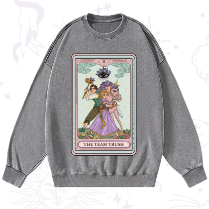 Purplehecate The Team Trush Tarot Card Washed Sweatshirt