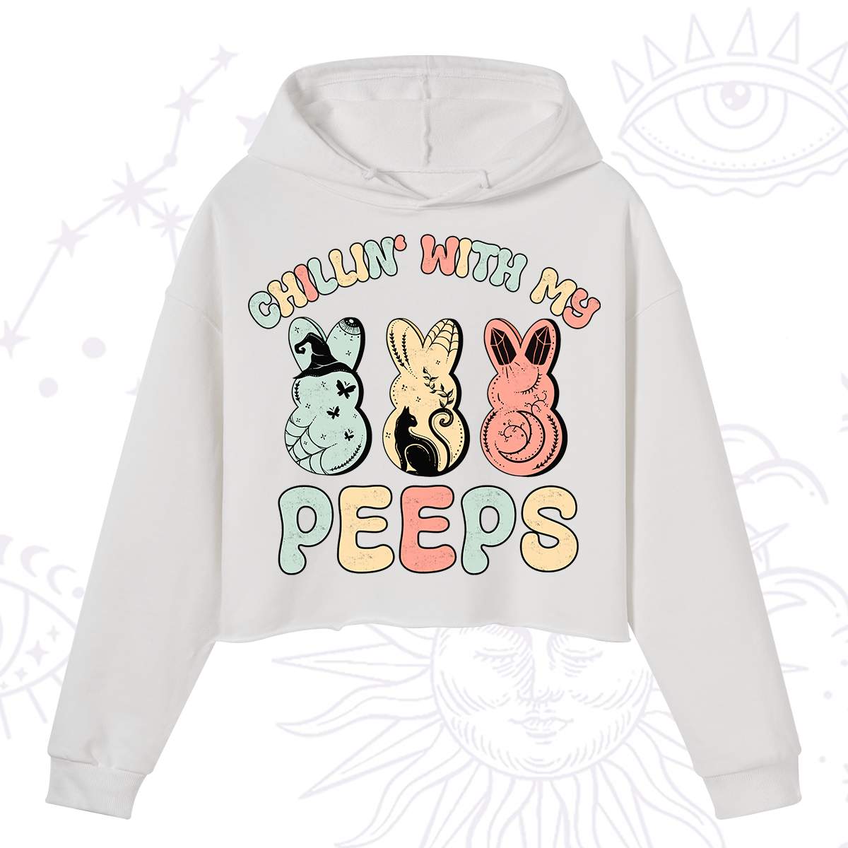 Purplehecate Chillin With My Peeps Crop Hoodie