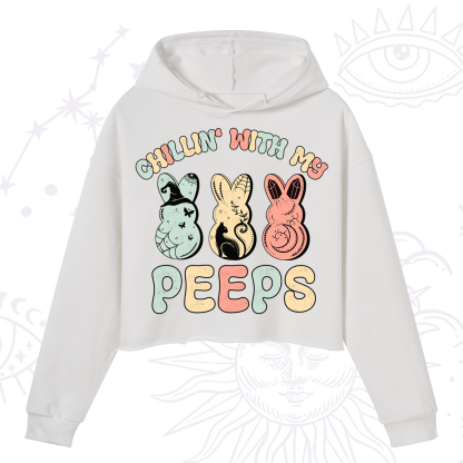 Purplehecate Chillin With My Peeps Crop Hoodie