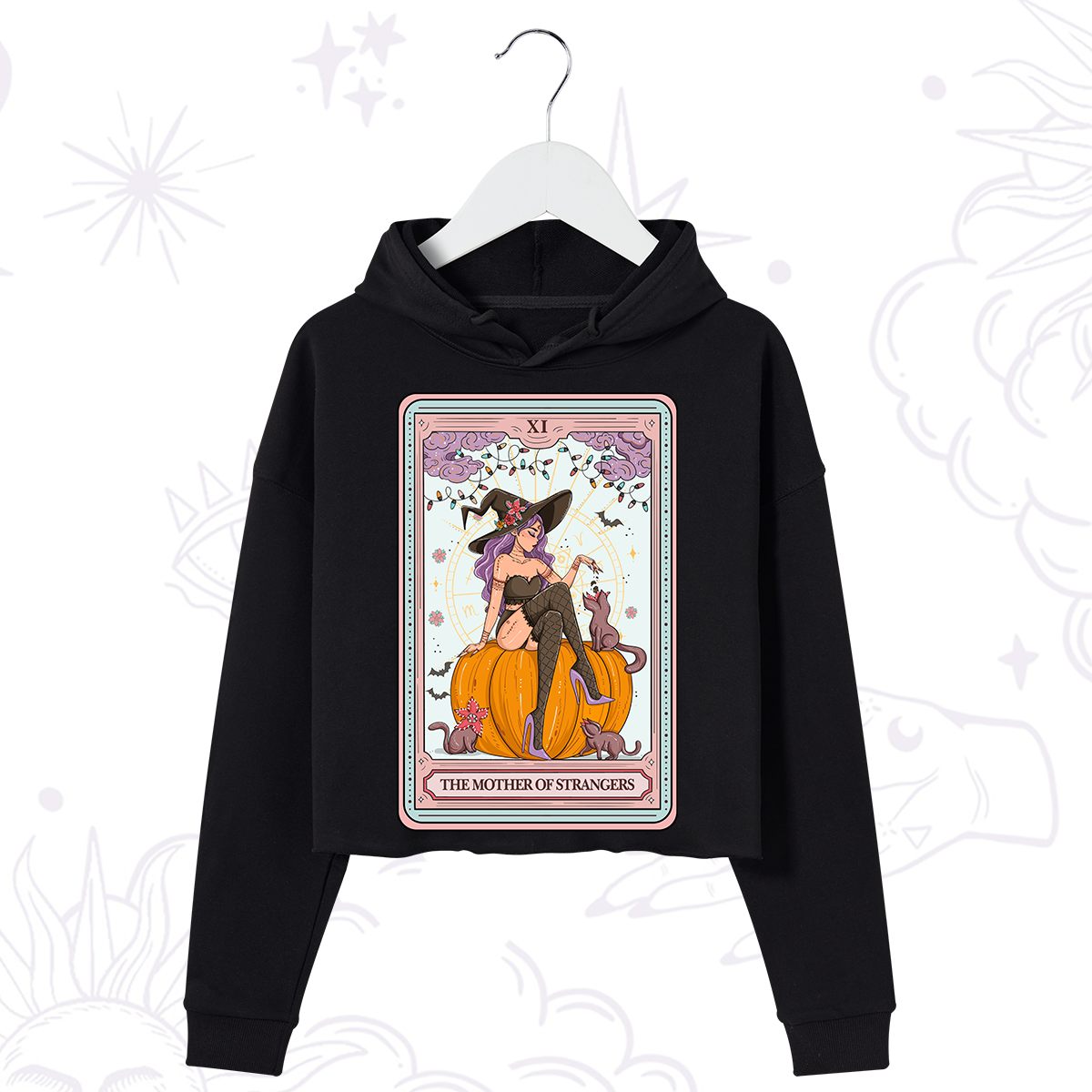 Purplehecate The Mother Of Strangers Tarot Crop Hoodie
